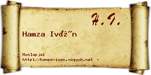 Hamza Iván névjegykártya