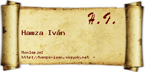 Hamza Iván névjegykártya
